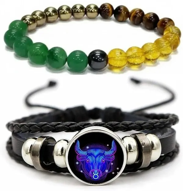 Multiagate_Stone,_Green_Aventurine,_Golden_Pyrite,_Tiger's_Eye,_Citrine,_Leather_Bracelet_Set_(Pack_of_2)
