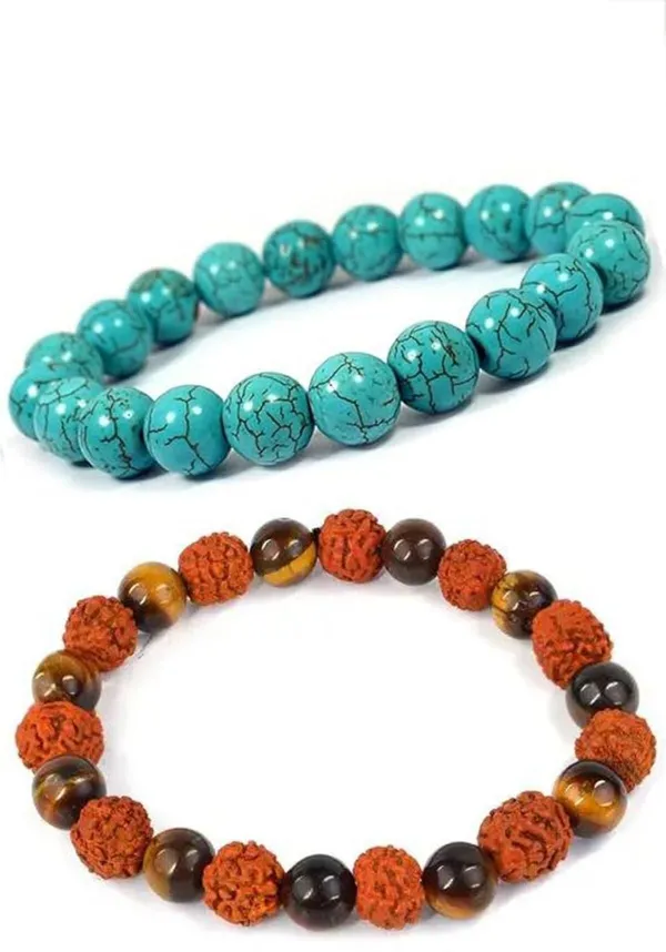 Multiagate_Stone,_Crystal,_Tiger's_Eye,_Rudraksha,_Turquoise_Bracelet_Set_(Pack_of_2)