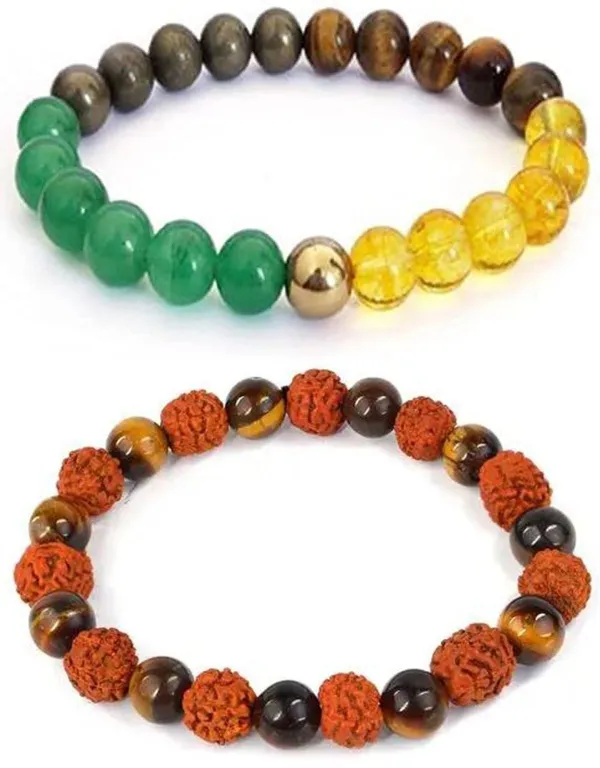 Multiagate_Stone,_Crystal,_Tiger's_Eye,_Rudraksha_Bracelet_Set_(Pack_of_2)