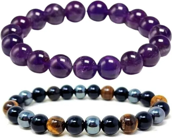 Multiagate_Stone,_Amethyst,_Tiger's_Eye,_Black_Obsidian_Bracelet_Set_(Pack_of_2)