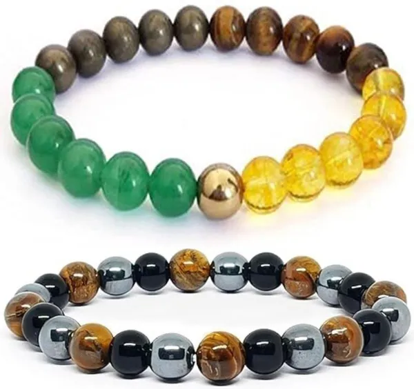 Multiagate_Crystal,_Tiger's_Eye,_Black_Obsidian_Bracelet_Set_(Pack_of_2)
