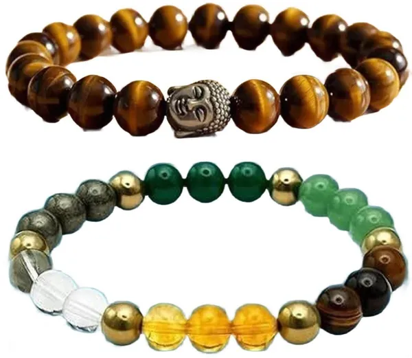 Multiagate_Stone,_Tiger's_Eye_Bracelet_Set_(Pack_of_2)