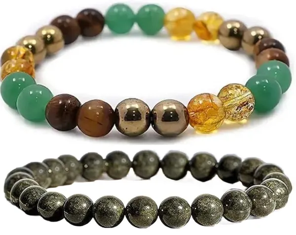 Multiagate_Pyrite,_Green_Aventurine,_Citrine_+_Golden,_Golden_Pyrite,_Crystal,_Tiger's_Eye_Bracelet_Set_(Pack_of_2)