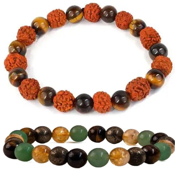 Multiagate_Stone,_Crystal,_Tiger's_Eye,_Rudraksha_Bracelet_Set_(Pack_of_2)