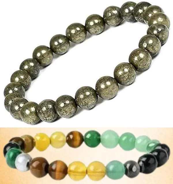 Multiagate_Pyrite,_Green_Aventurine,_Crystal,_Tiger's_Eye,_Citrine,_Clear_Quartz_Bracelet_Set_(Pack_of_2)
