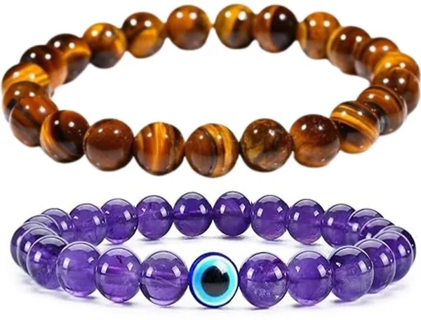 Multiagate_Crystal,_Tiger's_Eye_Bracelet_Set_(Pack_of_2)