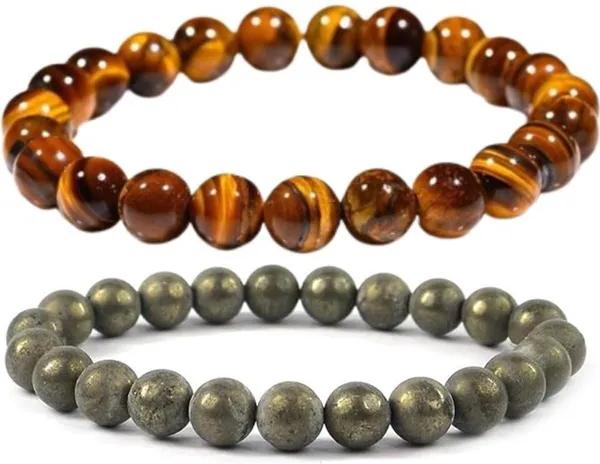 Multiagate_Pyrite,_Stone,_Golden_Pyrite,_Crystal,_Tiger's_Eye_Bracelet_Set_(Pack_of_2)