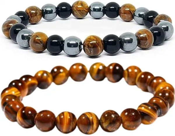 Multiagate_Crystal,_Tiger's_Eye,_Black_Obsidian_Bracelet_Set_(Pack_of_2)