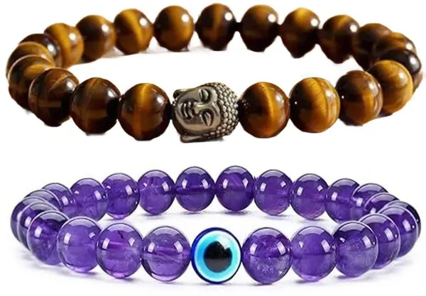 Multiagate_Crystal,_Tiger's_Eye_Bracelet_Set_(Pack_of_2)