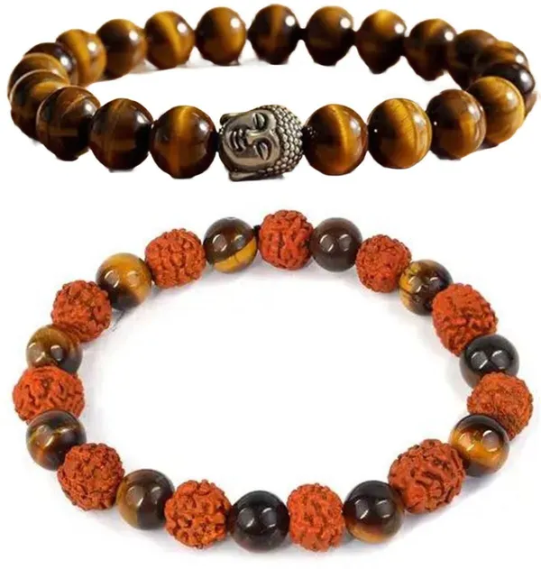 Multiagate_Stone,_Crystal,_Tiger's_Eye,_Rudraksha_Bracelet_Set_(Pack_of_2)