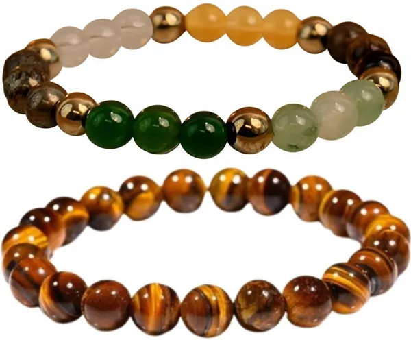 Multiagate_Stone,_Tiger's_Eye_Bracelet_Set_(Pack_of_2)