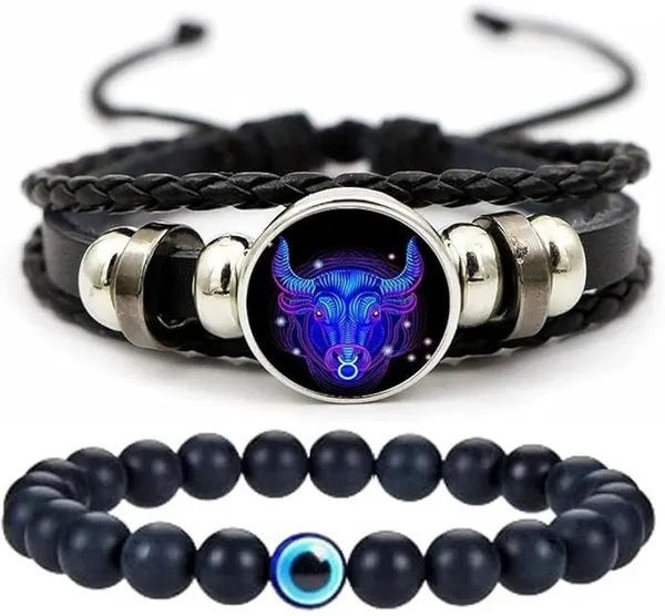 Multiagate_Crystal,_Leather_Bracelet_Set_(Pack_of_2)