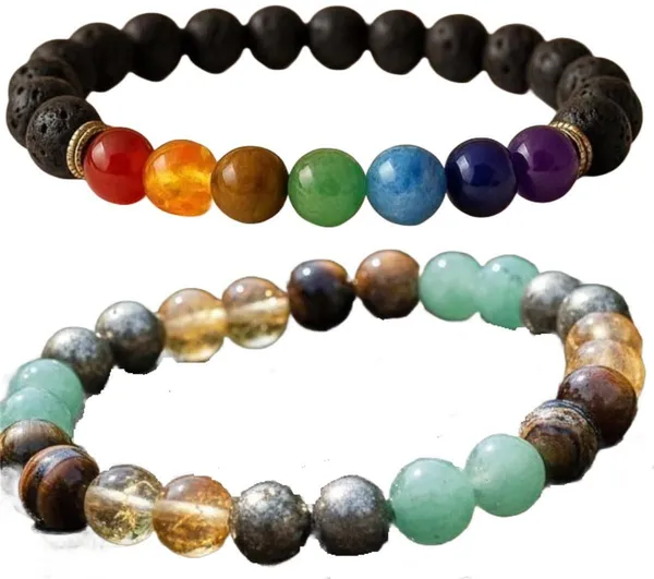 Multiagate_Pyrite,_Stone,_Green_Aventurine,_Amethyst,_Crystal,_Tiger's_Eye,_Lava,_7_Chakra,_Green_Jade_Bracelet_Set_(Pack_of_2)