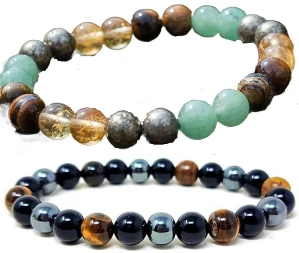 Multiagate_Stone,_Crystal,_Tiger's_Eye,_Black_Obsidian_Bracelet_Set_(Pack_of_2)