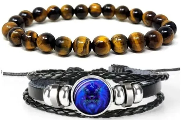 Multiagate_Stone,_Crystal,_Tiger's_Eye,_Leather_Bracelet_Set_(Pack_of_2)