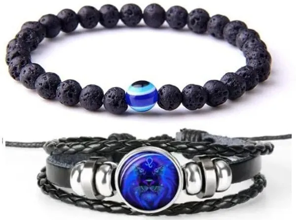 Multiagate_Stone,_Crystal,_Lava,_Leather,_Black_Obsidian_Bracelet_Set_(Pack_of_2)