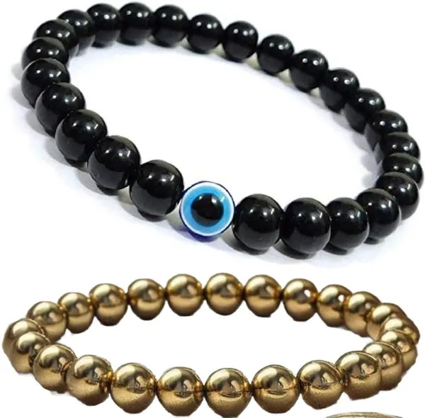 Multiagate_Pyrite,_Evil_Eye_Bracelet_Set_(Pack_of_2)