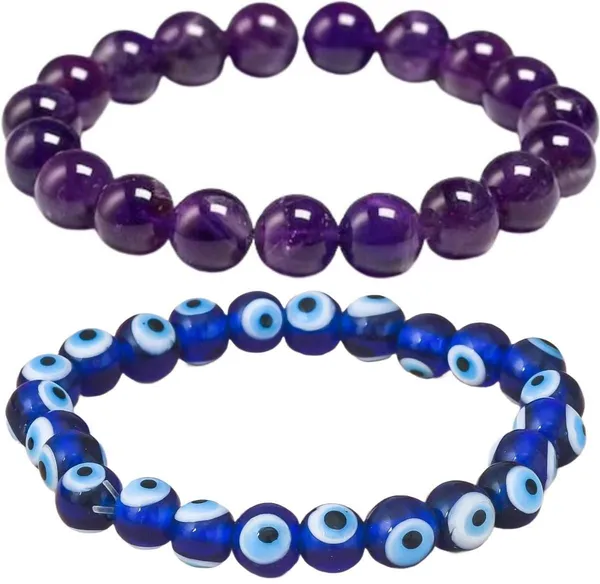 Multiagate_Amethyst,_Evil_Eye_Bracelet_Set_(Pack_of_2)