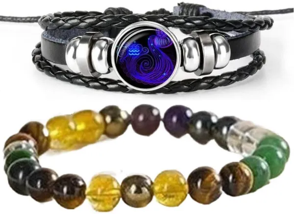 Multiagate_Pyrite,_Hematite,_Green_Aventurine,_Amethyst,_Tiger's_Eye,_Citrine,_Leather_Bracelet_Set_(Pack_of_2)