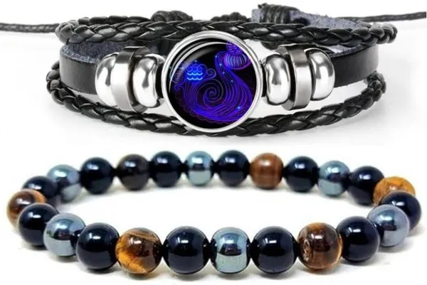 Multiagate_Stone,_Tiger's_Eye,_Leather,_Black_Obsidian_Bracelet_Set_(Pack_of_2)