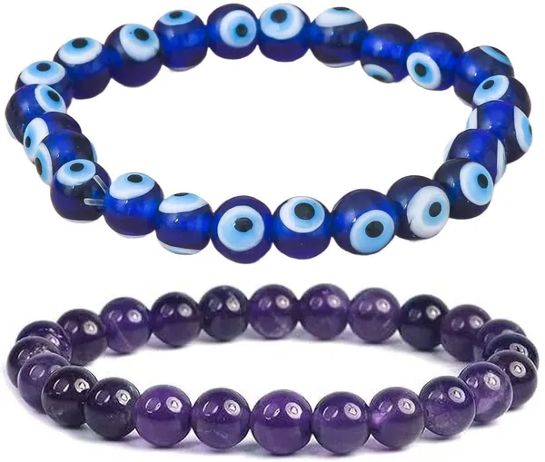 Multiagate_Amethyst,_Evil_Eye_Bracelet_Set_(Pack_of_2)