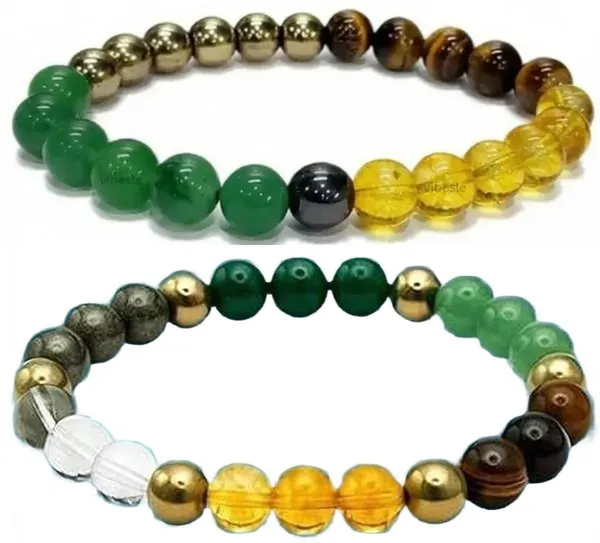 Multiagate_Stone,_Green_Aventurine,_Golden_Pyrite,_Tiger's_Eye,_Citrine_Bracelet_Set_(Pack_of_2)