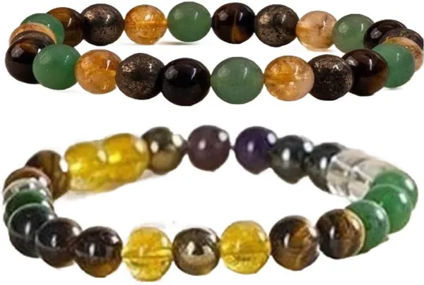 Multiagate_Pyrite,_Stone,_Hematite,_Green_Aventurine,_Amethyst,_Tiger's_Eye,_Citrine_Bracelet_Set_(Pack_of_2)