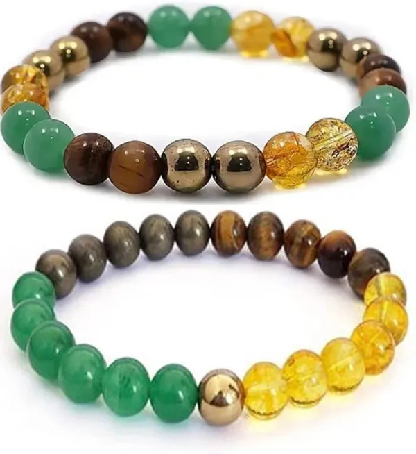 Multiagate_Pyrite,_Green_Aventurine,_Citrine_+_Golden,_Golden_Pyrite,_Crystal,_Tiger's_Eye_Bracelet_Set_(Pack_of_2)