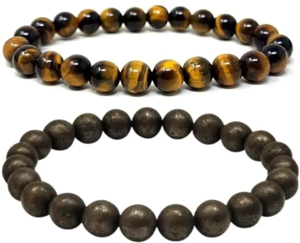 Multiagate_Pyrite,_Stone,_Crystal,_Tiger's_Eye_Bracelet_Set_(Pack_of_2)