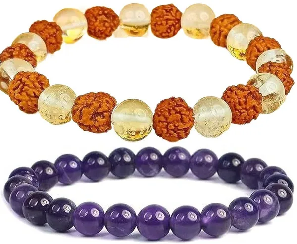 Multiagate_Amethyst,_Crystal,_Rudraksha,_Clear_Quartz_Bracelet_Set_(Pack_of_2)