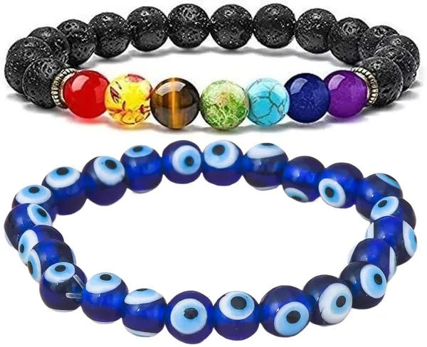 Multiagate_Pyrite,_Stone,_Rose_Quartz,_Amethyst,_Crystal,_Tiger's_Eye,_Lava,_7_Chakra,_Clear_Quartz,_Evil_Eye_Bracelet_Set_(Pack_of_2)