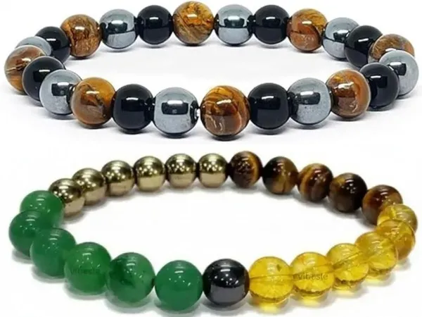 Multiagate_Stone,_Green_Aventurine,_Crystal,_Golden_Pyrite,_Tiger's_Eye,_Citrine,_Black_Obsidian_Bracelet_Set_(Pack_of_2)