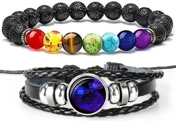 Multiagate_Pyrite,_Stone,_Rose_Quartz,_Amethyst,_Crystal,_Tiger's_Eye,_Lava,_7_Chakra,_Clear_Quartz,_Leather_Bracelet_Set_(Pack_of_2)