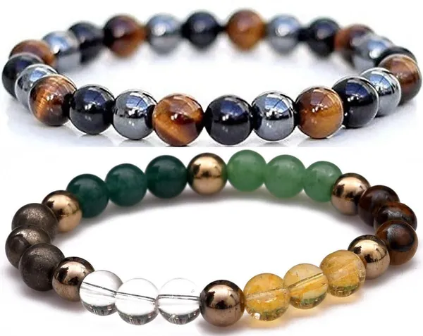 Multiagate_Pyrite,_Green_Aventurine,_Crystal,_Tiger's_Eye,_Glass,_Citrine_Bracelet_Set_(Pack_of_2)