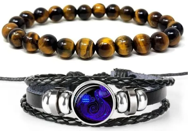 Multiagate_Stone,_Crystal,_Tiger's_Eye,_Leather_Bracelet_Set_(Pack_of_2)