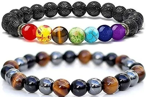 Multiagate_Pyrite,_Stone,_Rose_Quartz,_Amethyst,_Crystal,_Tiger's_Eye,_Glass,_Lava,_7_Chakra,_Clear_Quartz_Bracelet_Set_(Pack_of_2)