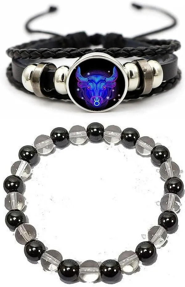 Multiagate_Crystal,_Leather_Bracelet_Set_(Pack_of_2)