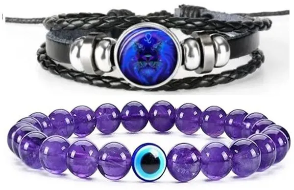 Multiagate_Crystal,_Leather_Bracelet_Set_(Pack_of_2)