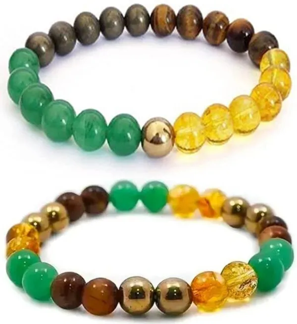 Multiagate_Pyrite,_Green_Aventurine,_Crystal,_Tiger's_Eye,_Citrine_Bracelet_Set_(Pack_of_2)