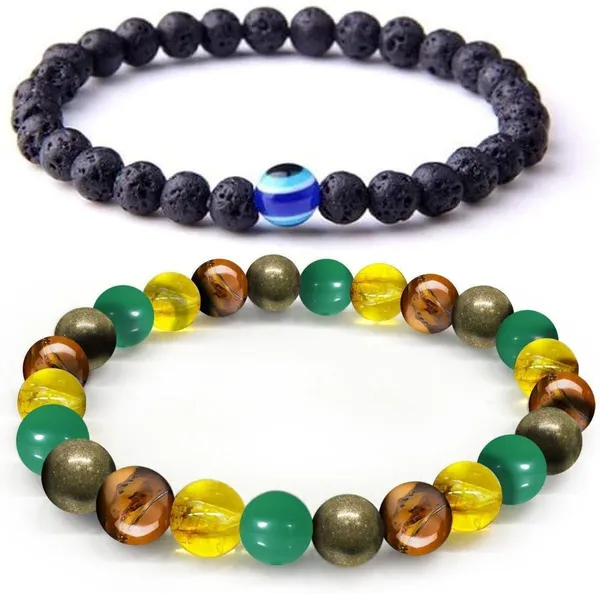 Multiagate_Pyrite,_Stone,_Green_Aventurine,_Crystal,_Tiger's_Eye,_Citrine,_Lava,_Black_Obsidian_Bracelet_Set_(Pack_of_2)