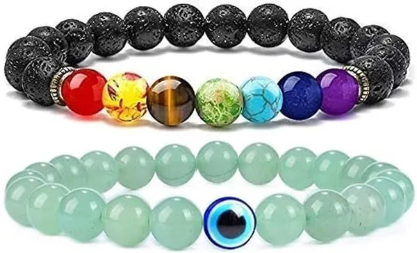 Multiagate_Pyrite,_Stone,_Rose_Quartz,_Amethyst,_Crystal,_Tiger's_Eye,_Lava,_7_Chakra,_Clear_Quartz_Bracelet_Set_(Pack_of_2)