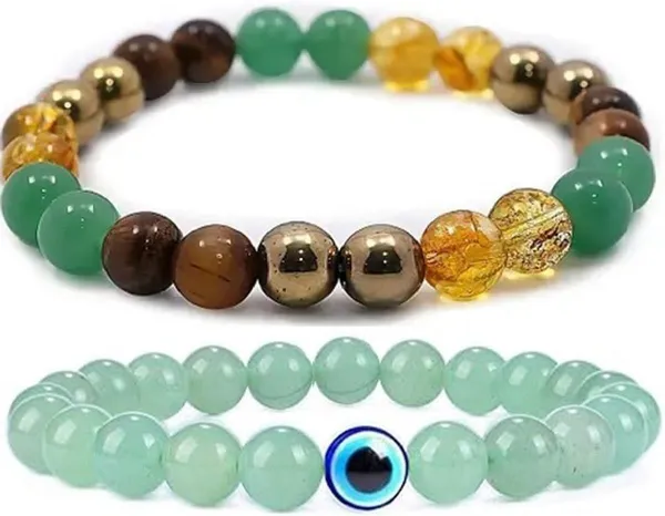 Multiagate_Pyrite,_Green_Aventurine,_Citrine_+_Golden,_Golden_Pyrite,_Crystal,_Tiger's_Eye_Bracelet_Set_(Pack_of_2)