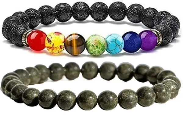Multiagate_Pyrite,_Stone,_Rose_Quartz,_Amethyst,_Crystal,_Tiger's_Eye,_Lava,_7_Chakra,_Clear_Quartz_Bracelet_Set_(Pack_of_2)