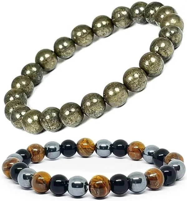 Multiagate_Crystal,_Tiger's_Eye,_Black_Obsidian_Bracelet_Set_(Pack_of_2)