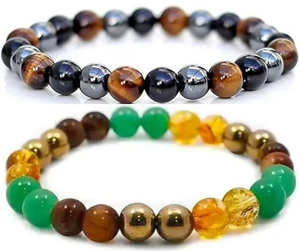 Multiagate_Pyrite,_Green_Aventurine,_Crystal,_Tiger's_Eye,_Glass,_Citrine_Bracelet_Set_(Pack_of_2)