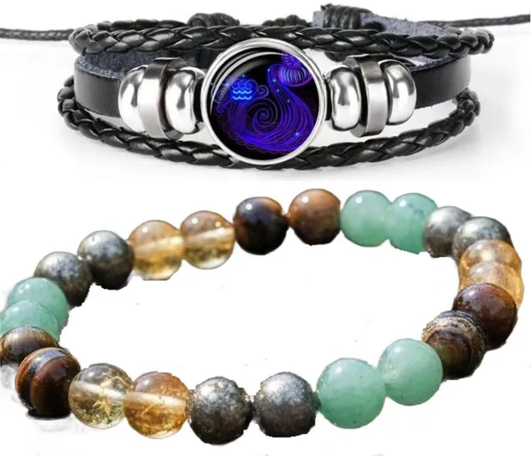 Multiagate_Crystal,_Leather_Bracelet_Set_(Pack_of_2)