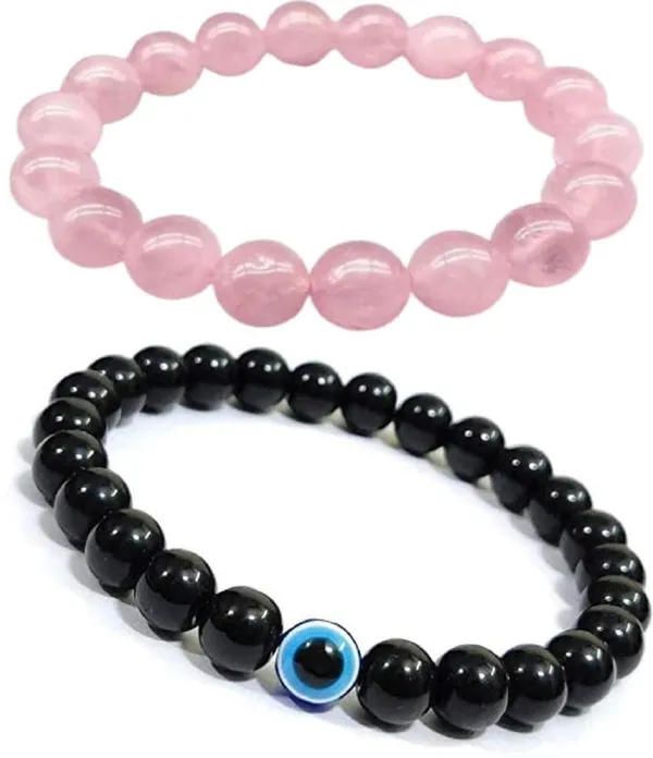 Multiagate_Rose_Quartz,_Evil_Eye_Bracelet_Set_(Pack_of_2)