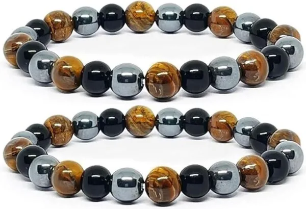 Multiagate_Crystal,_Tiger's_Eye,_Black_Obsidian_Bracelet_Set_(Pack_of_2)