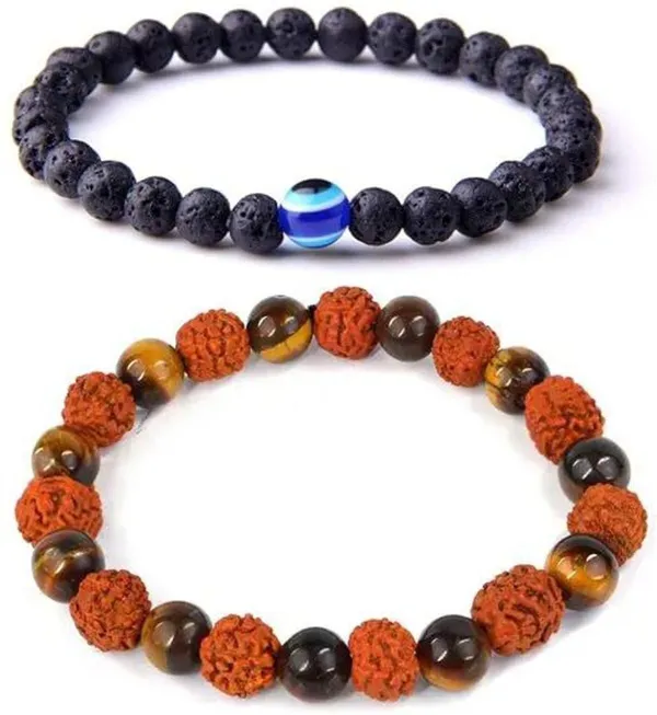 Multiagate_Stone,_Crystal,_Tiger's_Eye,_Rudraksha,_Lava,_Black_Obsidian_Bracelet_Set_(Pack_of_2)