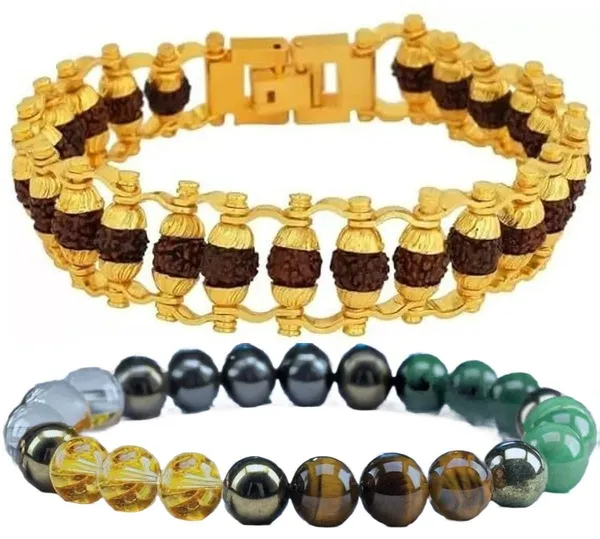 Multiagate_Stone,_Rudraksha_Bracelet_Set_(Pack_of_2)